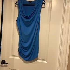 Halogen women’s blue ruched tunic length blouse 1X​